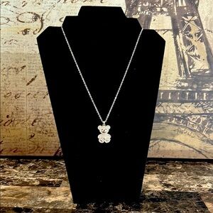Silver Bear Pendant Necklace NEW
